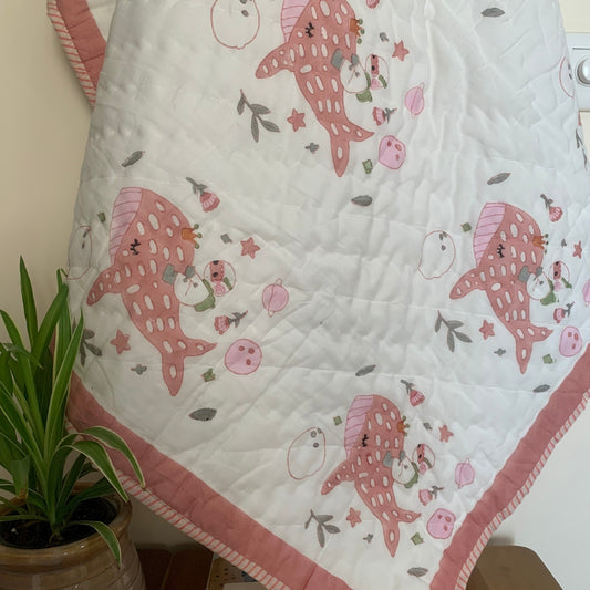 Joyful Dolphins Baby Quilt