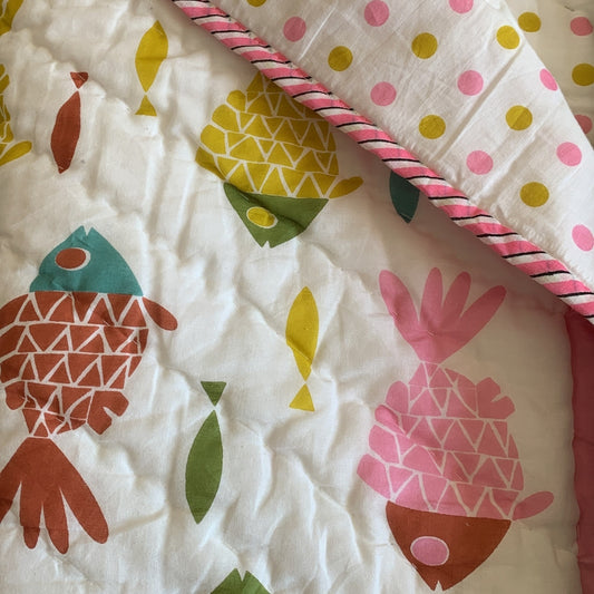 Pink Fish Baby Quilt