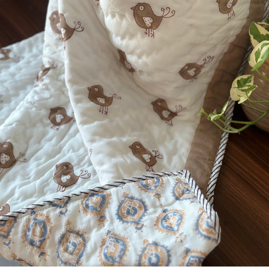 Brown Birdie Baby Quilt